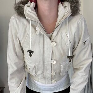 NWT KC Collections vintage crop bomber style jacket